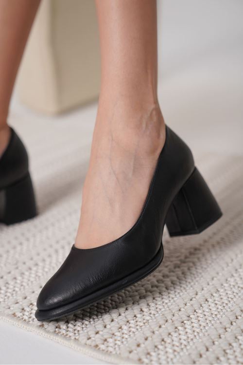 Candie Siyah Cilt Kadın Stiletto
