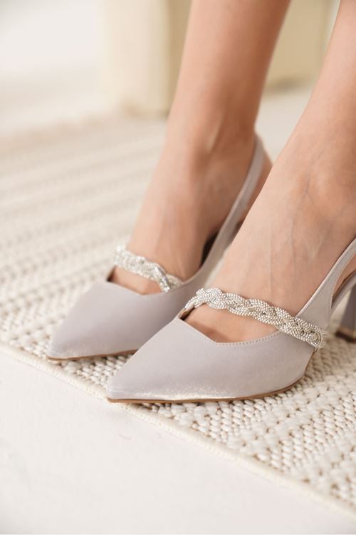 Drey Gümüş Kadın Topuklu Ayakkabı