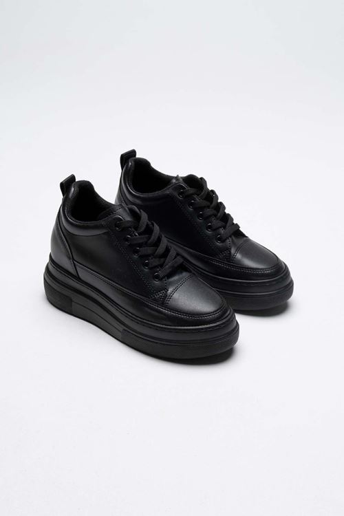 Lauren Kadın Gizli Topuk Mat Siyah Spor Ayakkabı