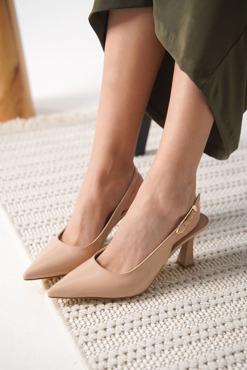 Ophelia Kadın Nude Rugan Topuklu Ayakkabı