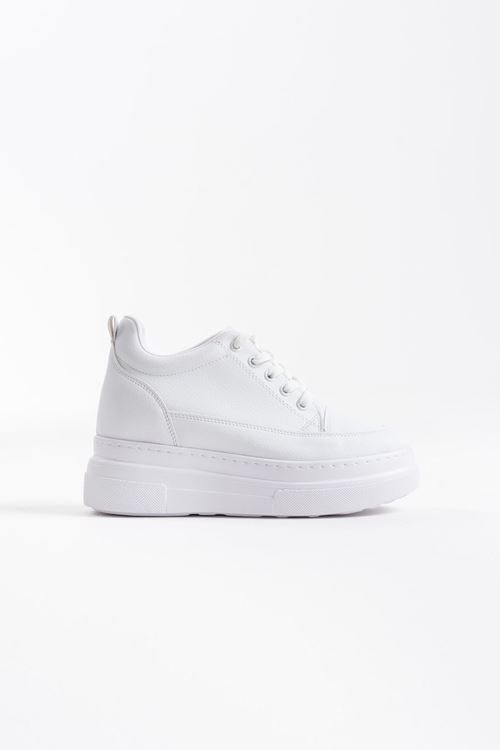 Lauren Kadın Gizli Topuk Mat Beyaz Spor Ayakkabı