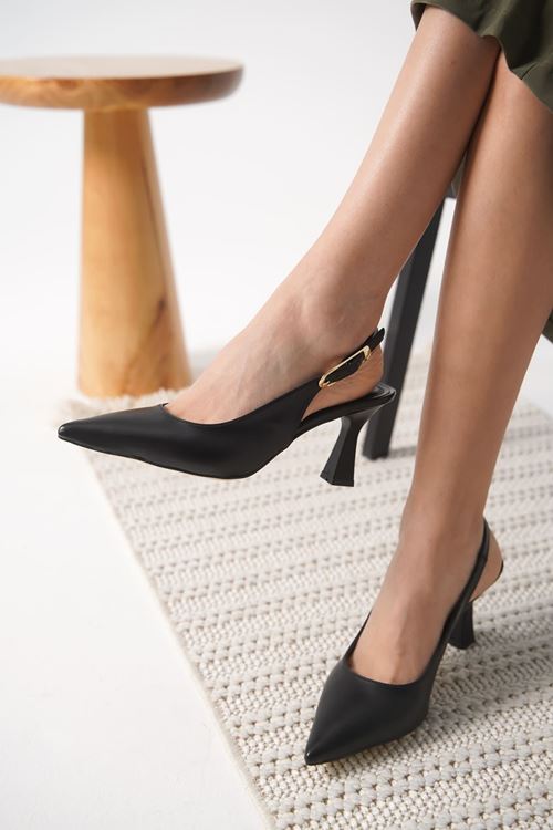 Ophelia Mat Siyah Kadın Topuklu Ayakkabı