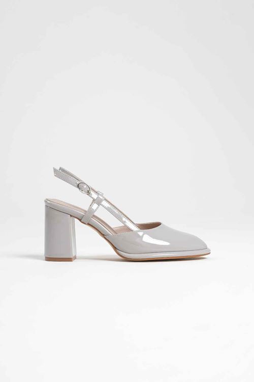 Denma Gri Rugan Kadın Topuklu Ayakkabı