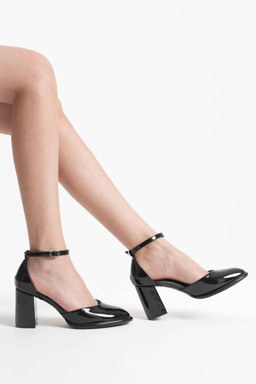 Theresa Siyah Rugan Kadın Topuklu Ayakkabı