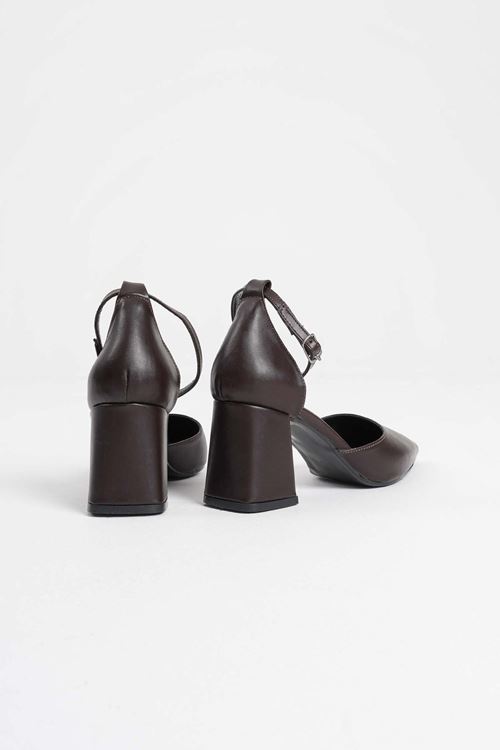 Doren Acı Kahve Cilt Kadın Topuklu Ayakkabı