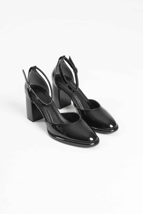 Theresa Siyah Rugan Kadın Topuklu Ayakkabı