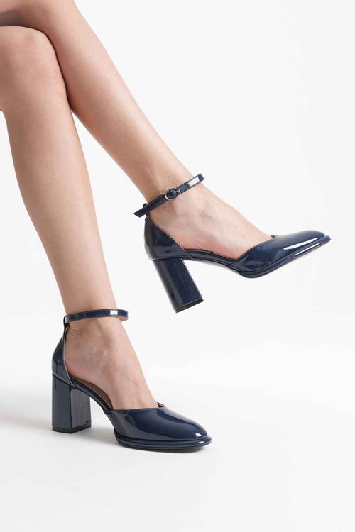 Theresa Lacivert Rugan Kadın Topuklu Ayakkabı