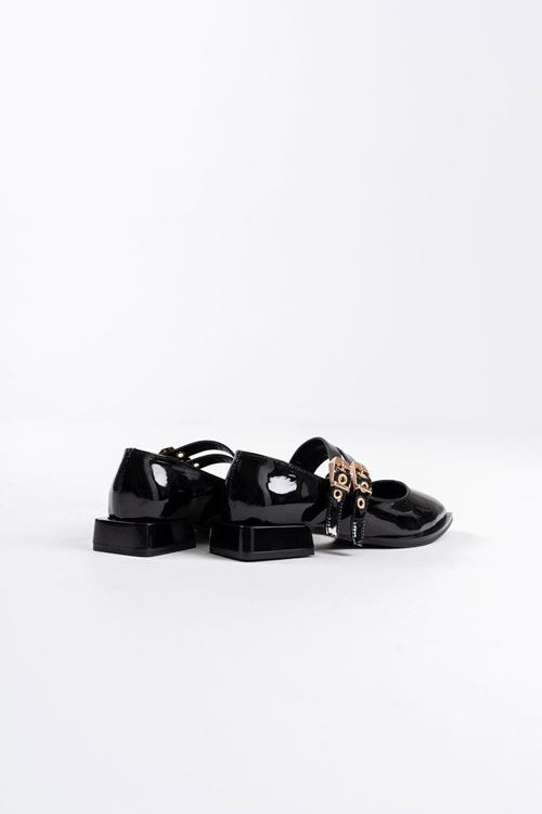 Murder Siyah Rugan Kemer Detaylı Kadın Topuklu Ayakkabı