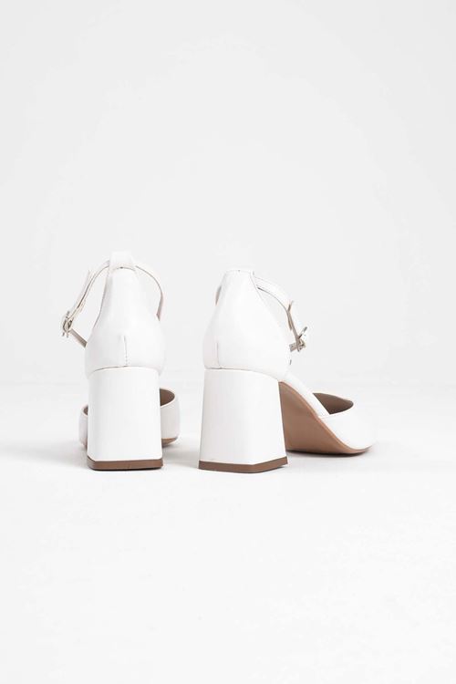 Doren Beyaz Cilt Kadın Topuklu Ayakkabı