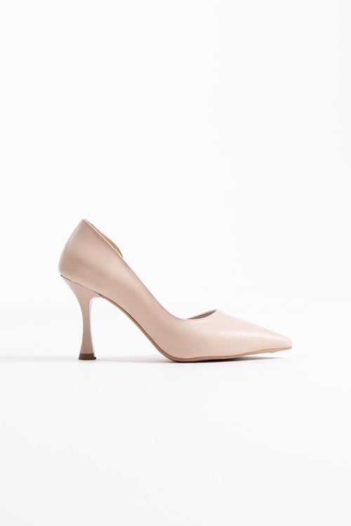 Angela Kadın Bej Cilt Topuklu Ayakkabı