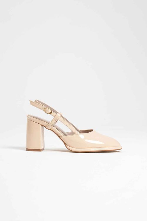 Denma Açık Sarı Rugan Kadın Topuklu Ayakkabı