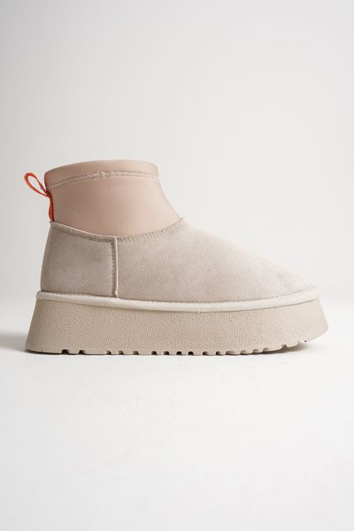 Nadia Kadın Bej Kışlık İçi Kürklü Kalın Taban Bot