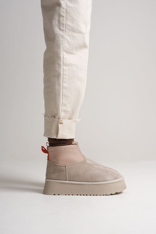 Nadia Kadın Bej Kışlık İçi Kürklü Kalın Taban Bot