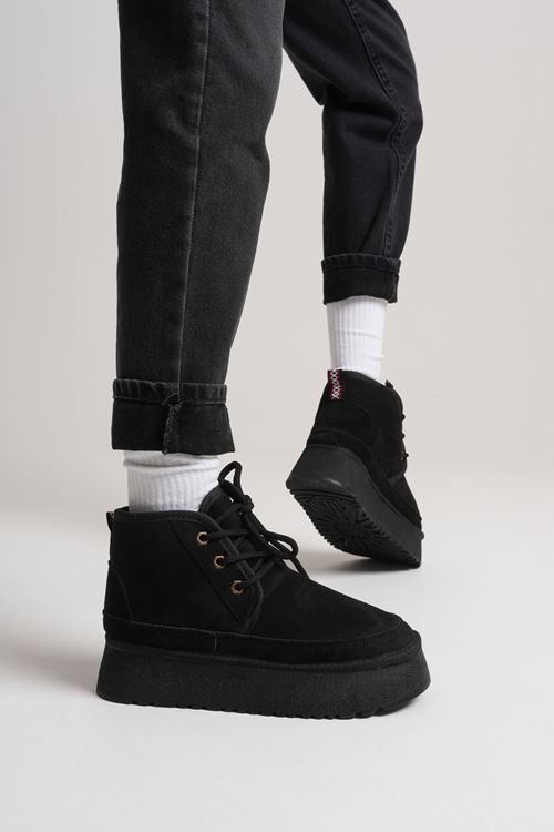 Elena Kadın Siyah Kışlık İçi Kürklü Kalın Taban Bot