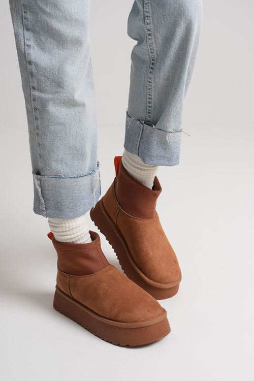 Nadia Kadın Taba Kışlık İçi Kürklü Kalın Taban Bot