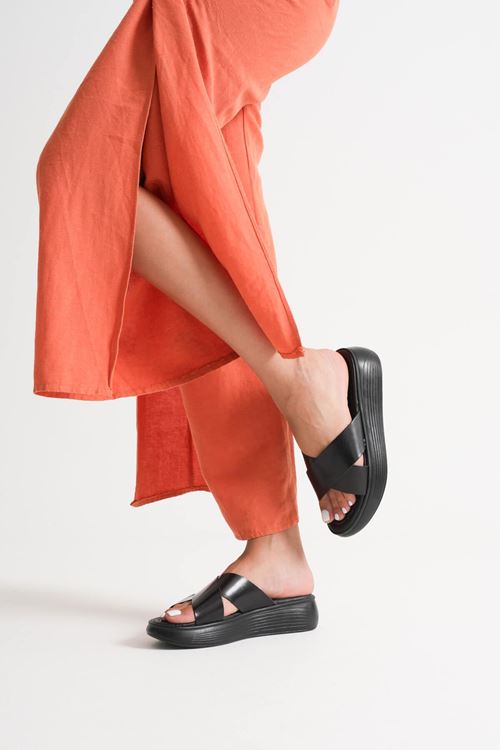 Fayn Siyah Hakiki Deri Terlik