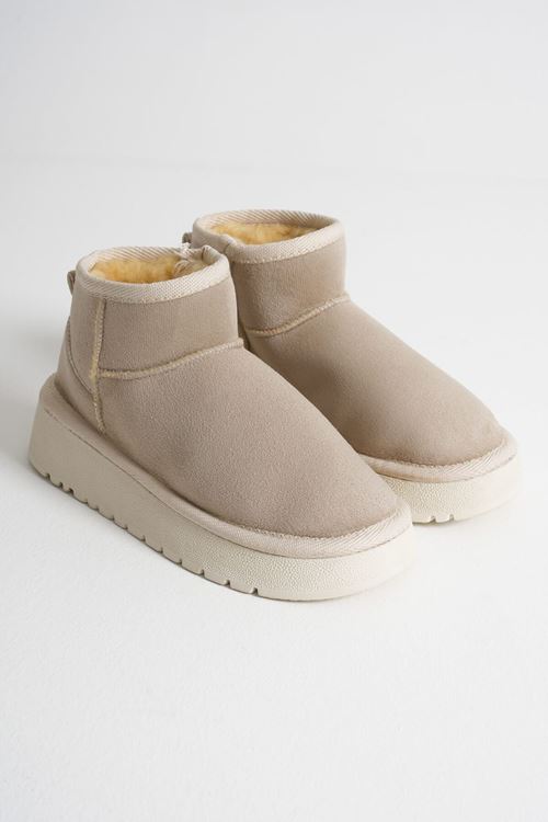 Alina Kadın Bej Kışlık Kürklü Bot
