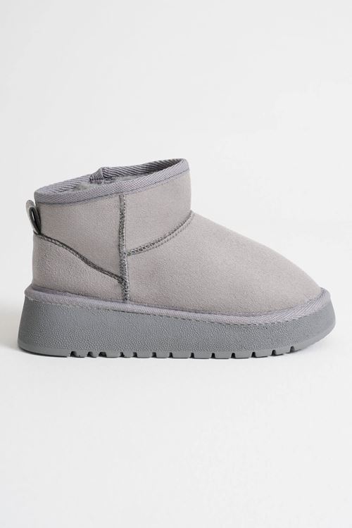 Alina Kadın Gri Kışlık Kürklü Bot