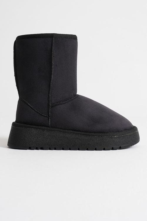 Anisa Kadın Siyah Kışlık Kürklü Bot