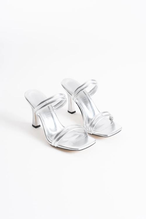 Petra Kadın Gümüş Topuklu Terlik