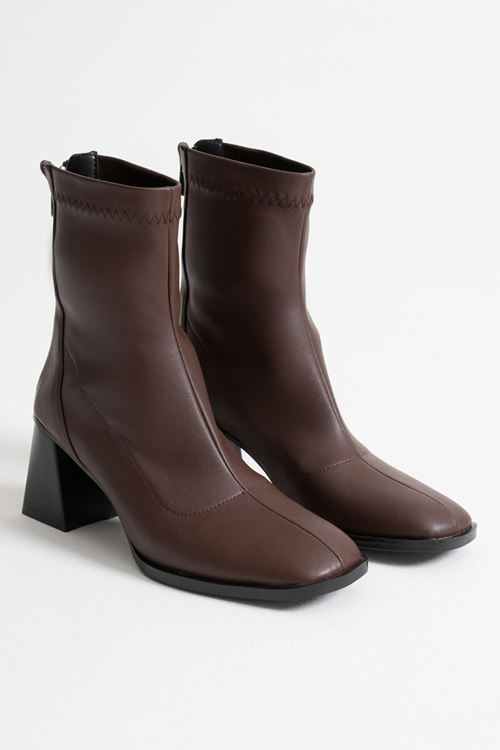 Arvena Acı Kahve Kalın Topuklu Streç Bot