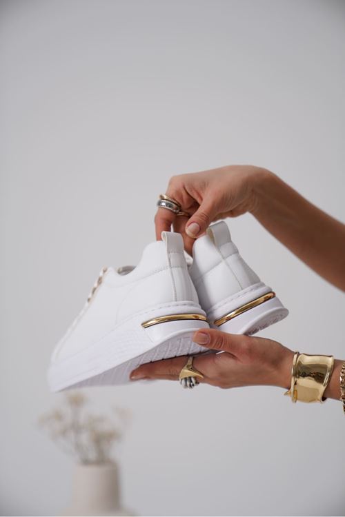 Nova Kadın Gold Detaylı Beyaz Sneaker
