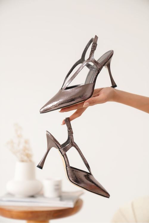 Violet Kadın Platin Topuklu Ayakkabı