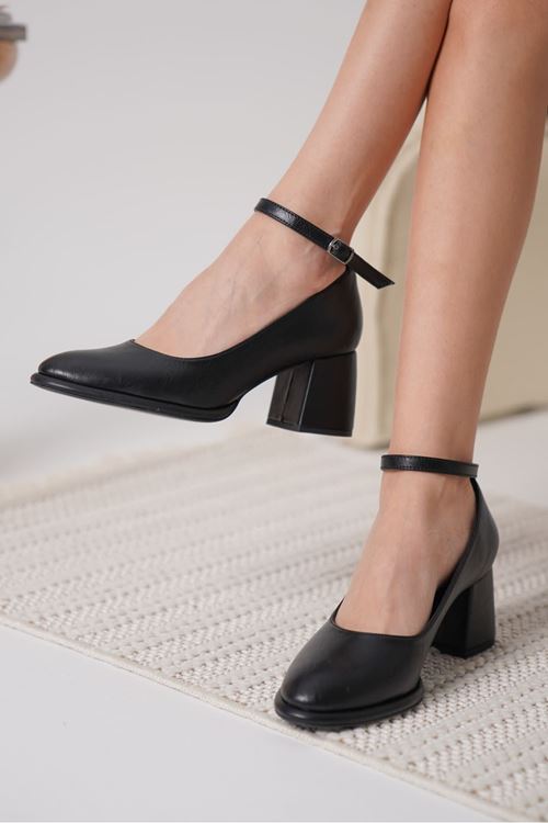 Josephine Kadın Mat Siyah Topuklu Ayakkabı