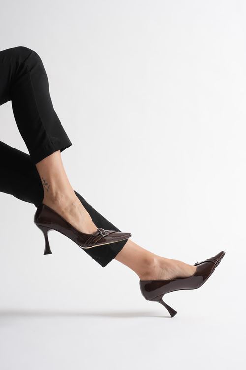 Maya Kadın Acı Kahve Rugan Ayakkabı