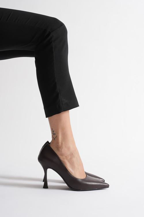 Angela Kadın Acı Kahve Cilt Topuklu Ayakkabı