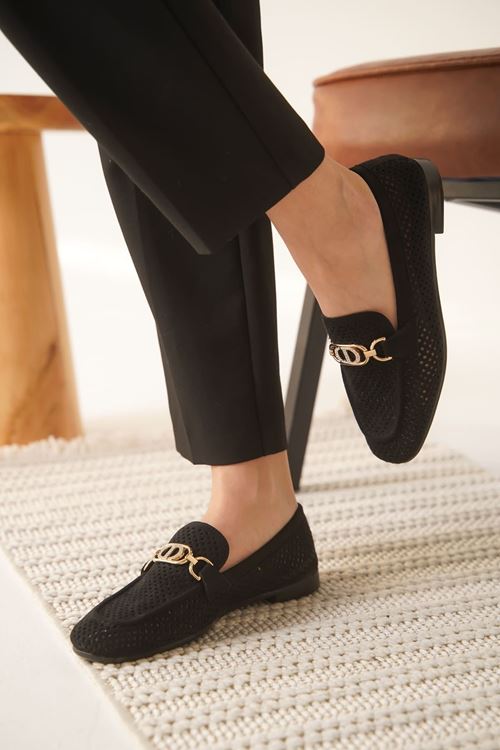 Sally Kadın Siyah Toka Detaylı Ayakkabı