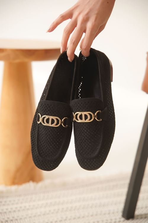 Sally Kadın Siyah Toka Detaylı Ayakkabı