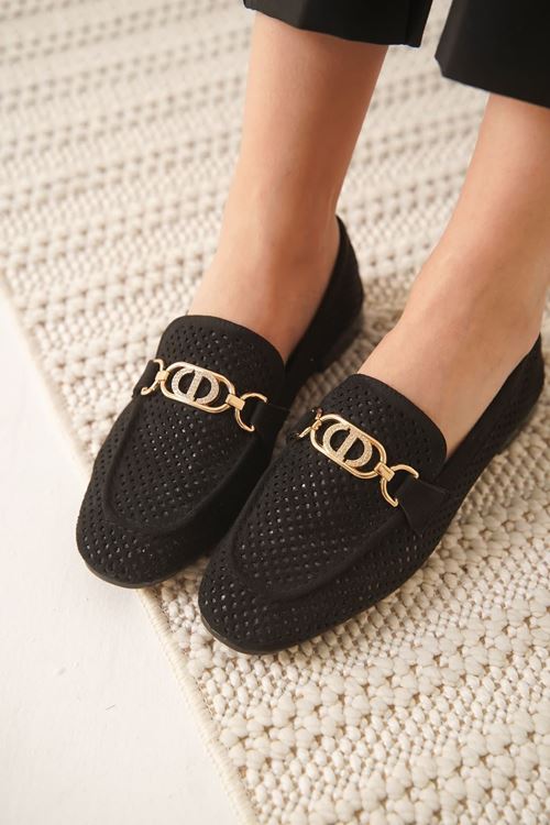 Sally Kadın Siyah Toka Detaylı Ayakkabı