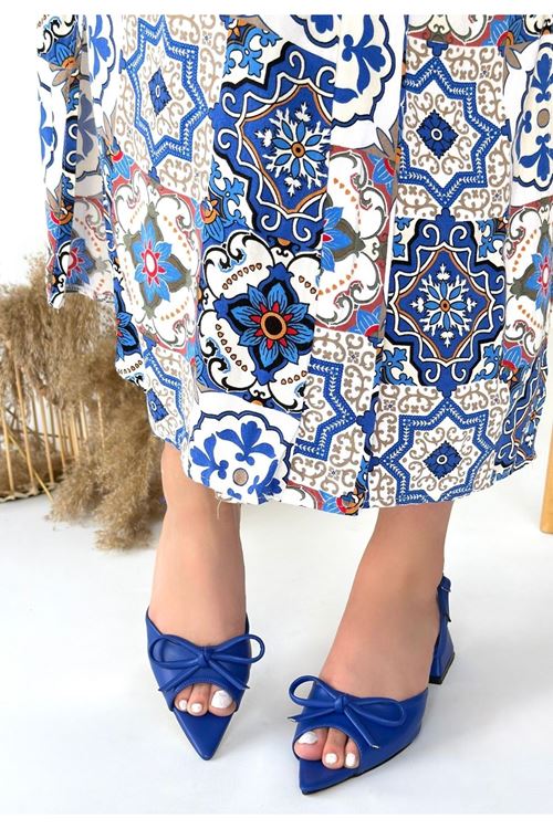 Lotta Mavi Cilt Topuklu Ayakkabı