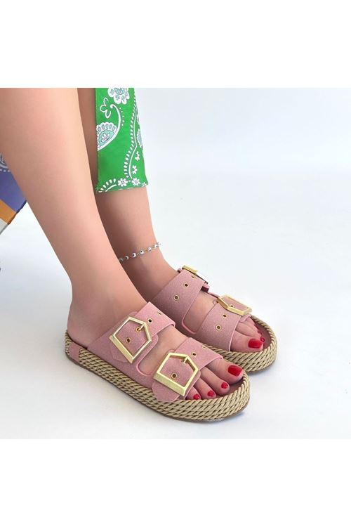 İces Pudra Nubuk Terlik