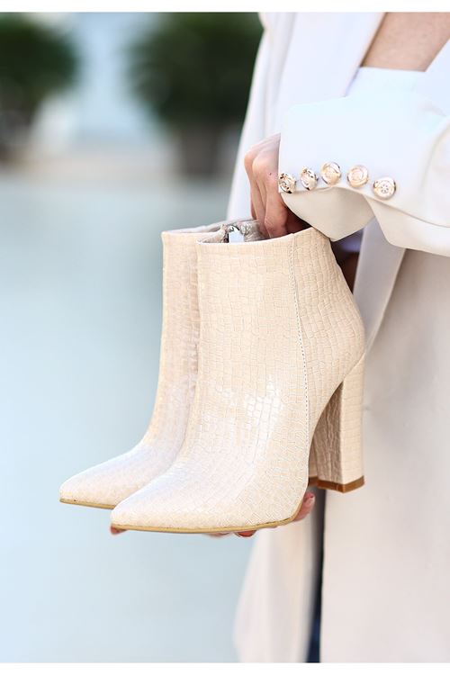 Loora Ten Rugan Desenli Topuklu Bot