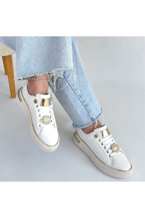 Jlar Beyaz Cilt Bağcıklı Spor Ayakkabı