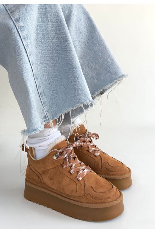 Muden Taba Süet Bağcıklı Bot