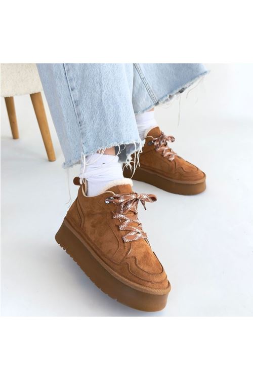 Muden Taba Süet Bağcıklı Bot