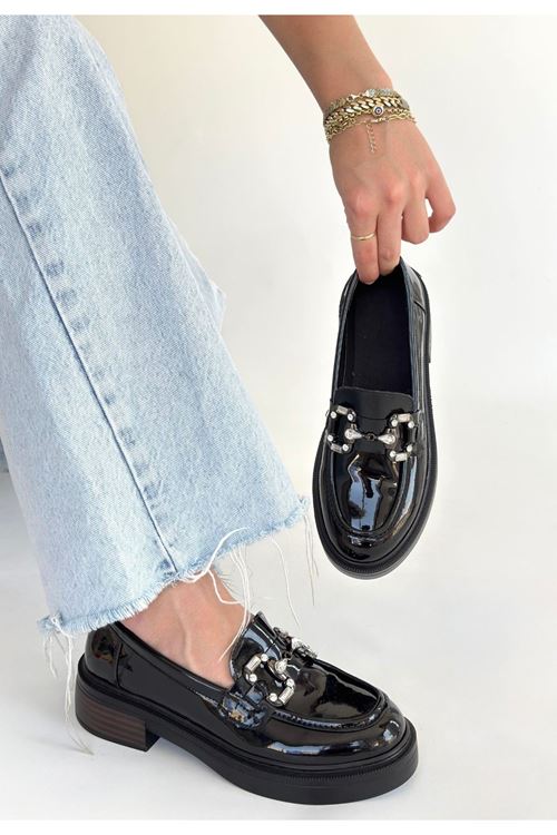 Ertin Siyah Rugan Oxford Ayakkabı