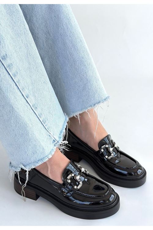 Ertin Siyah Rugan Oxford Ayakkabı