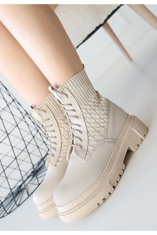 Utag Bej Cilt Bağcıklı Bot