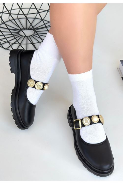 Okira Siyah Cilt Oxford Ayakkabı