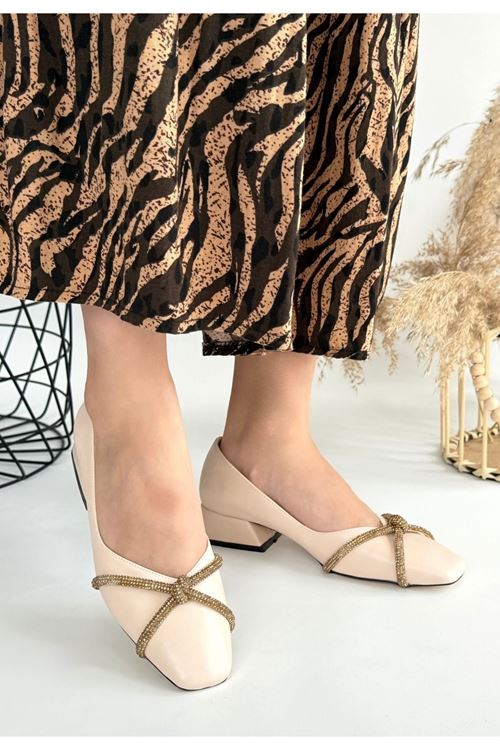 Pety Bej Cilt Topuklu Ayakkabı