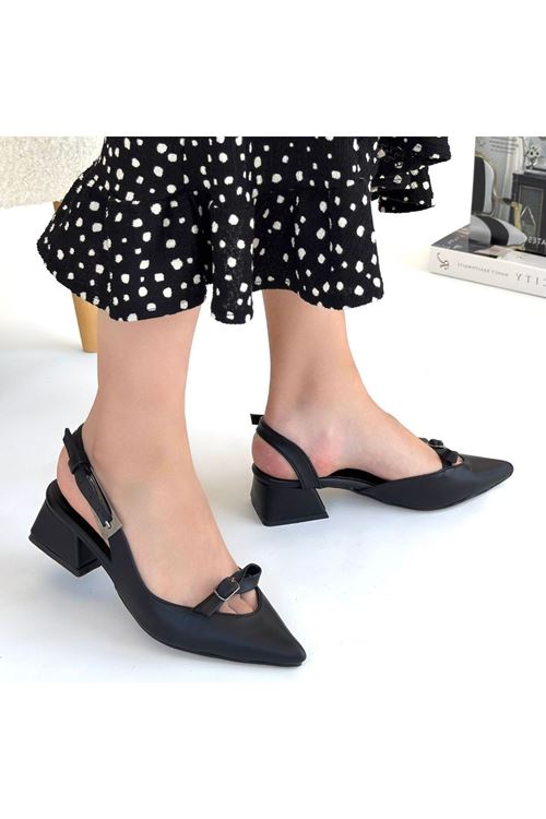 Rewat Siyah Cilt Topuklu Ayakkabı