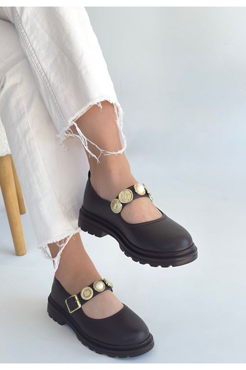 Okira Kahverengi Cilt Oxford Ayakkabı