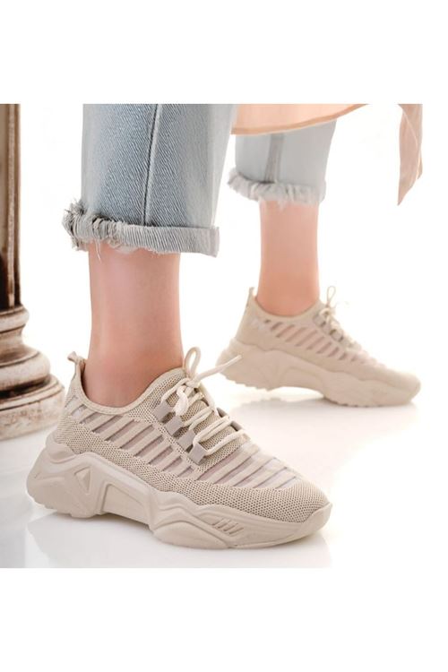 Ante Bej Triko Bağcıklı Spor Ayakkabı