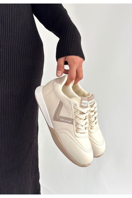 Jowen Bej Cilt Vizon Detaylı Bağcıklı Spor Ayakkabı