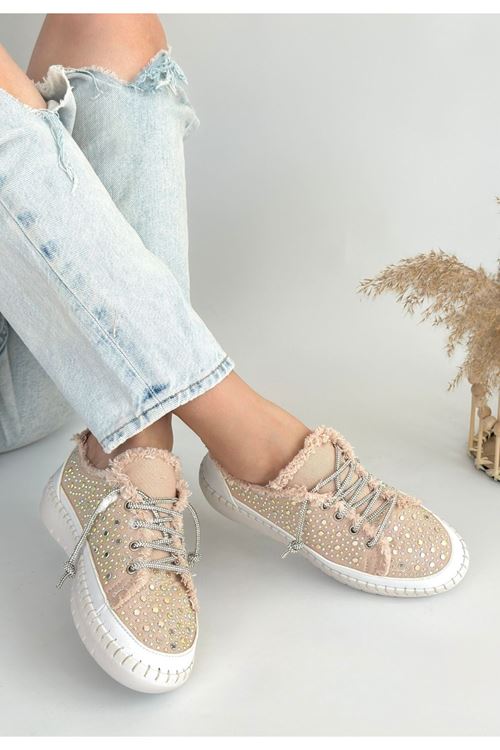 Guji Bej Kot Bağcıklı Spor Ayakkabı