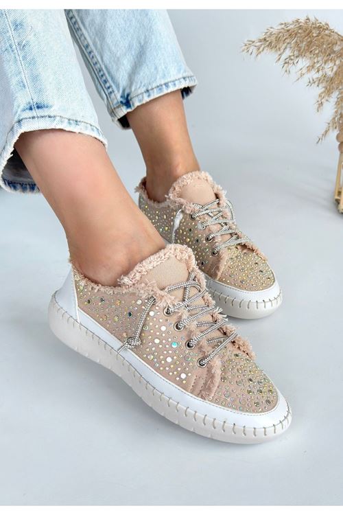 Guji Bej Kot Bağcıklı Spor Ayakkabı